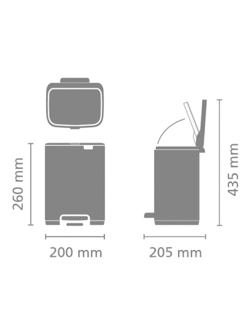 Brabantia Matt Black Bo Pedal Bin 4L