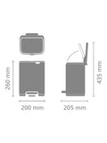 Brabantia Matt Black Bo Pedal Bin 4L