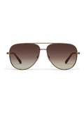 QUAY brown High Key oversized aviator sunglasses (British brand)