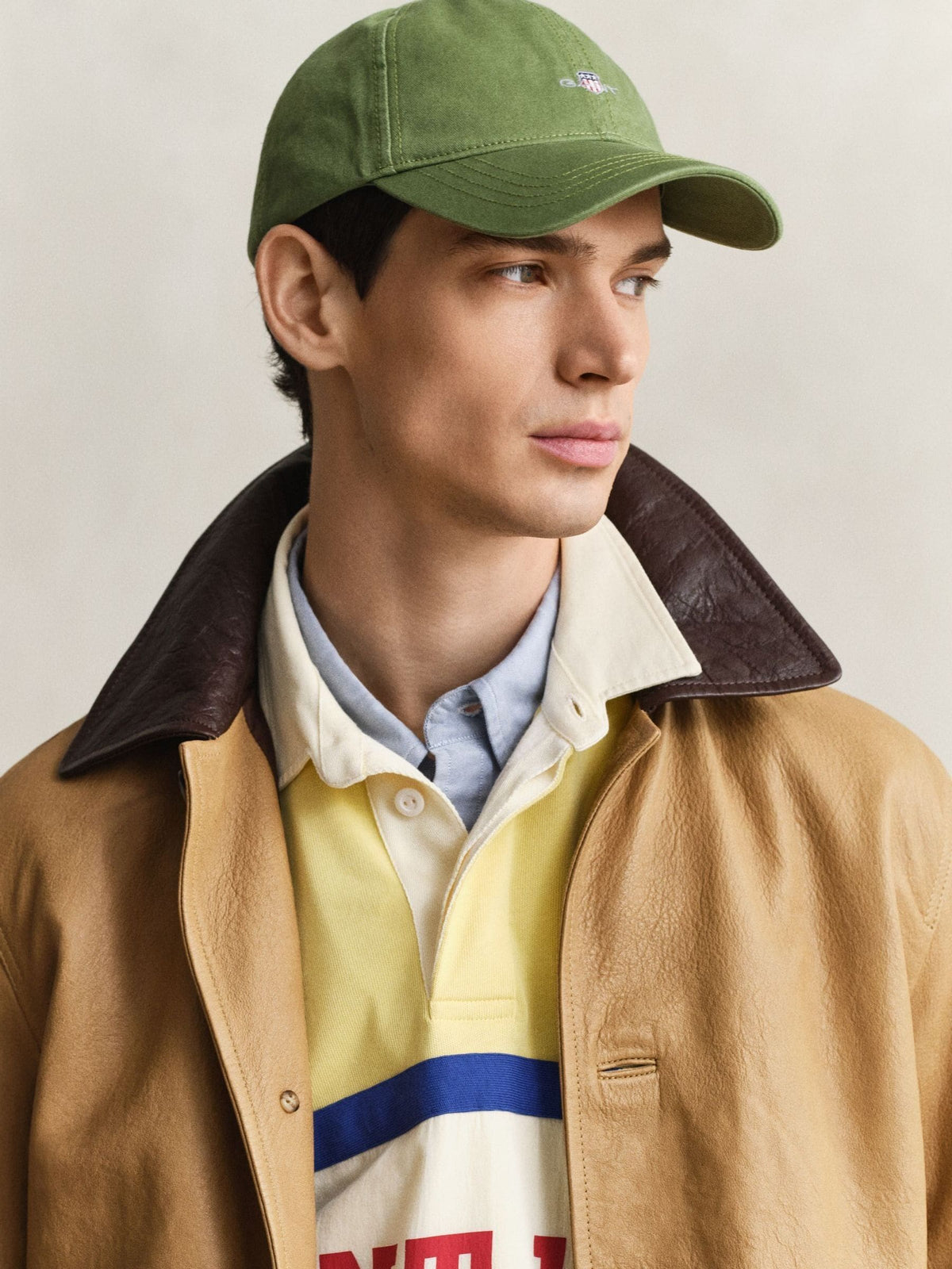 GANT green shield logo cotton twill cap, UK version
