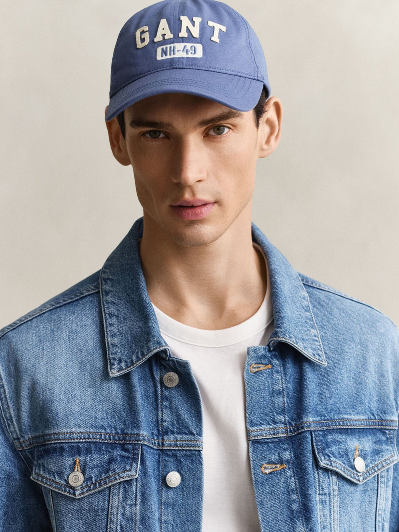 GANT blue graphic logo cotton canvas cap (British brand)