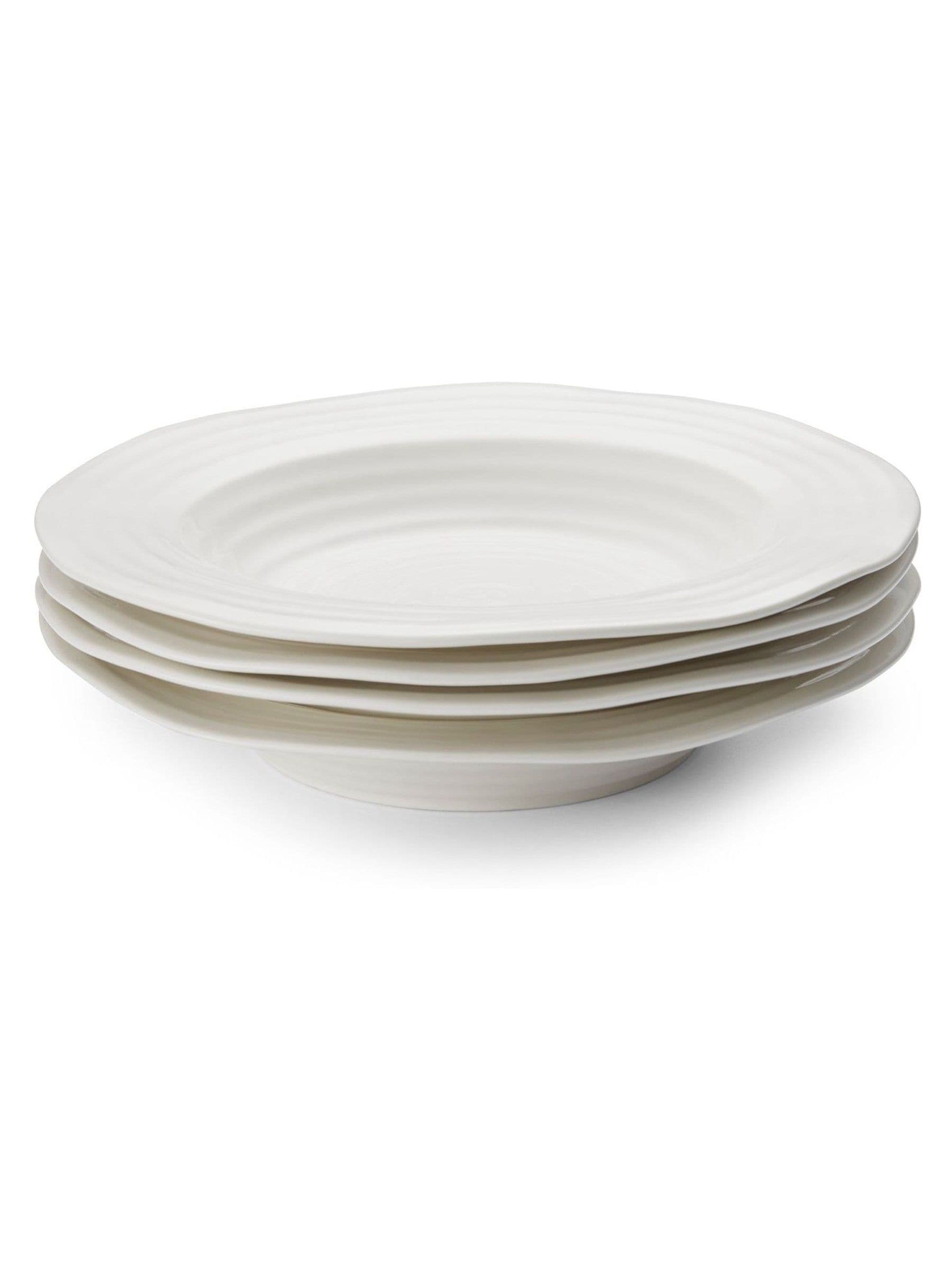 Sophie Conran white porcelain rimmed soup plates set of 4 (British brand)