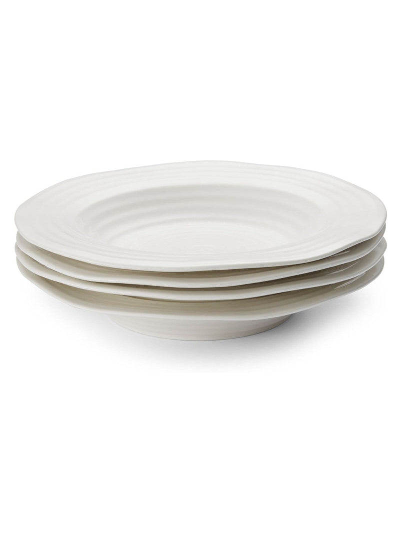 Sophie Conran white porcelain rimmed soup plates set of 4 (British brand)
