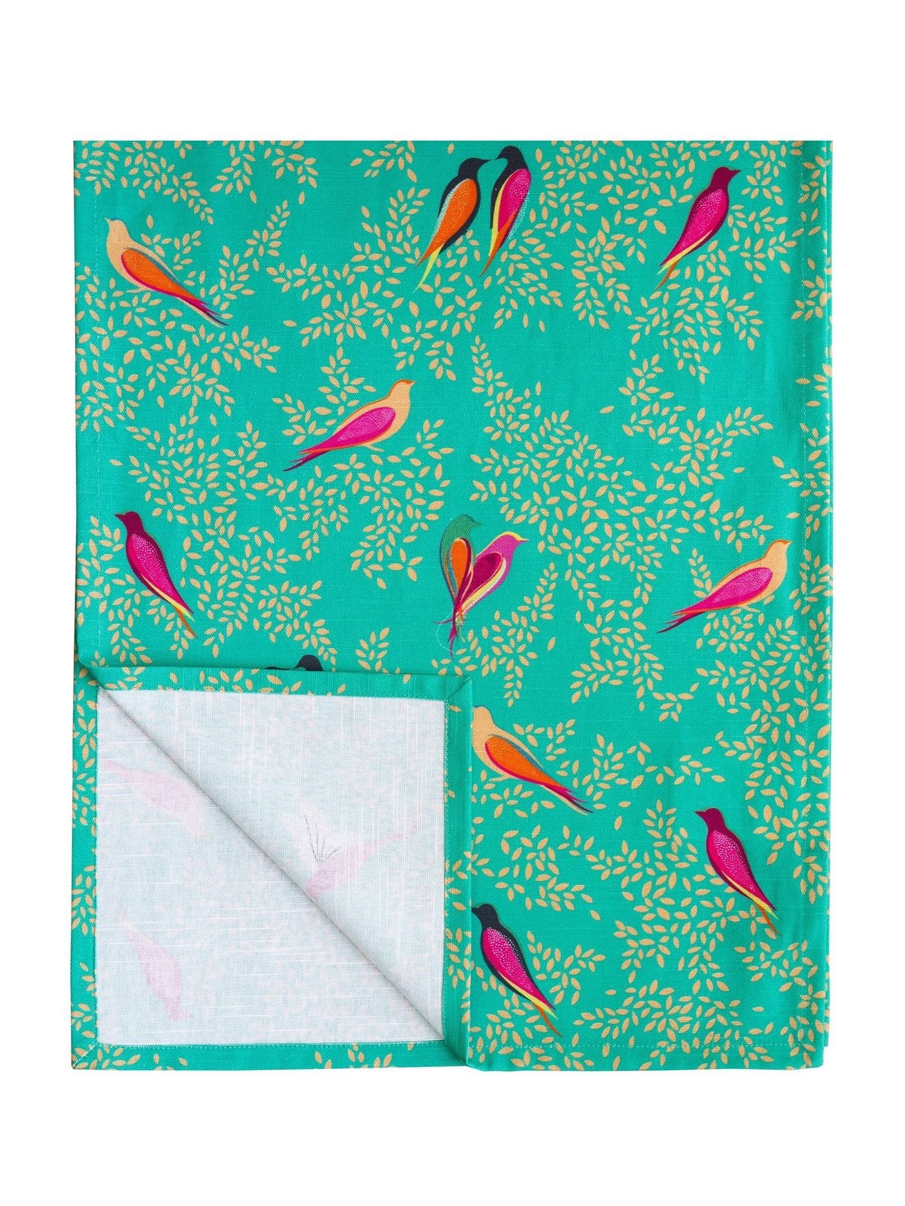 Sara Miller Chelsea Birds cotton table runner 35cm, UK version