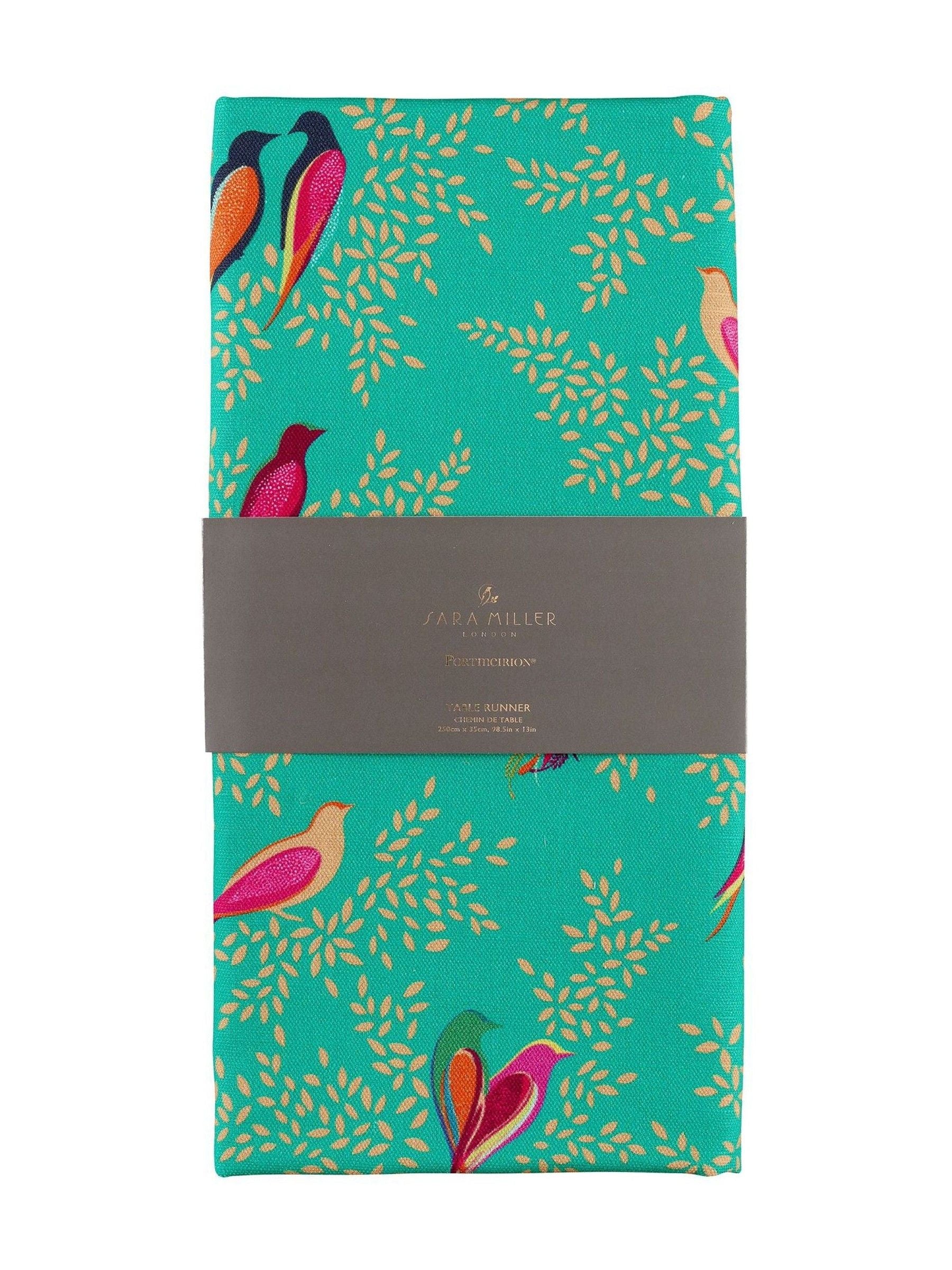 Sara Miller Chelsea Birds cotton table runner 35cm, UK version