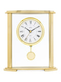 Acctim Welwyn gold metal table clock with luminous hands, UK version