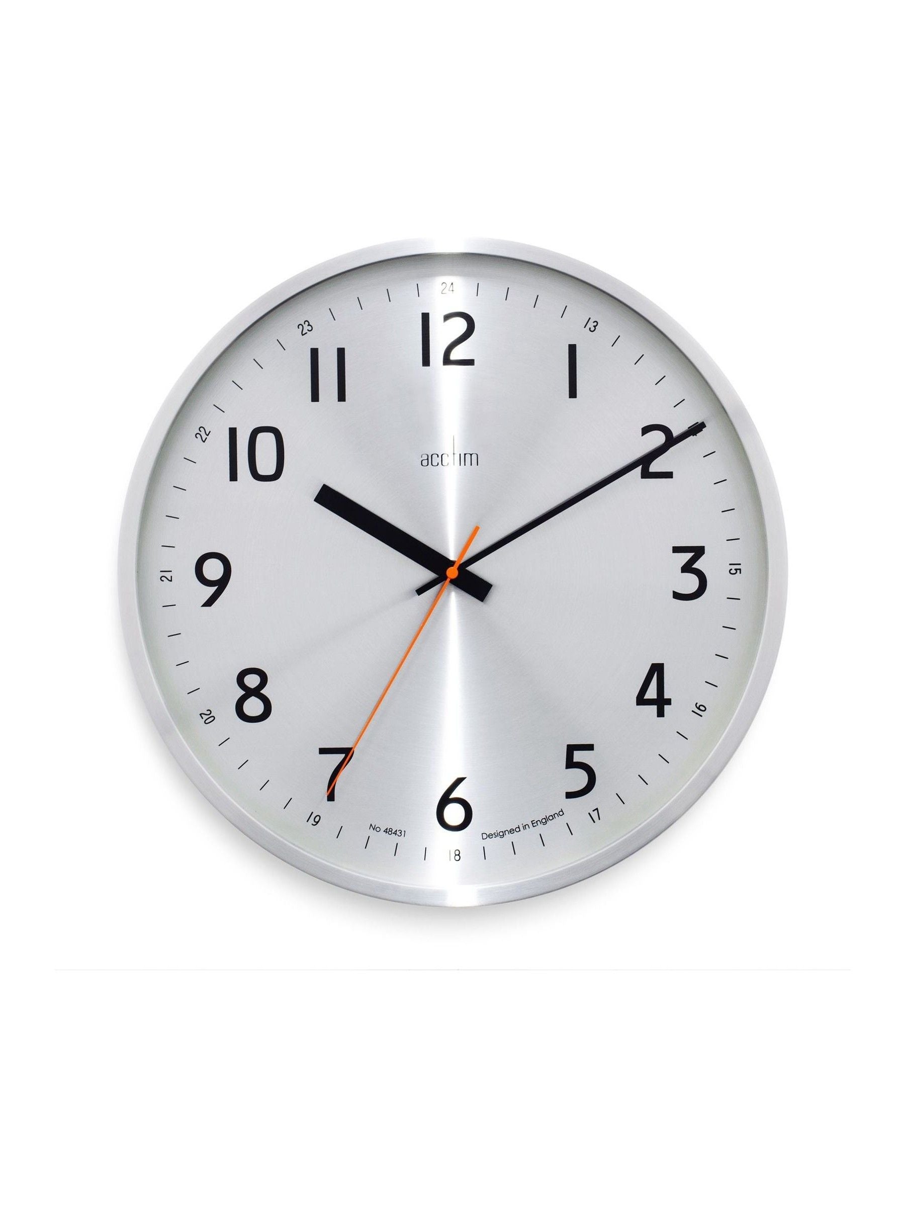 Acctim Klar brushed metal wall clock 40cm (British brand)