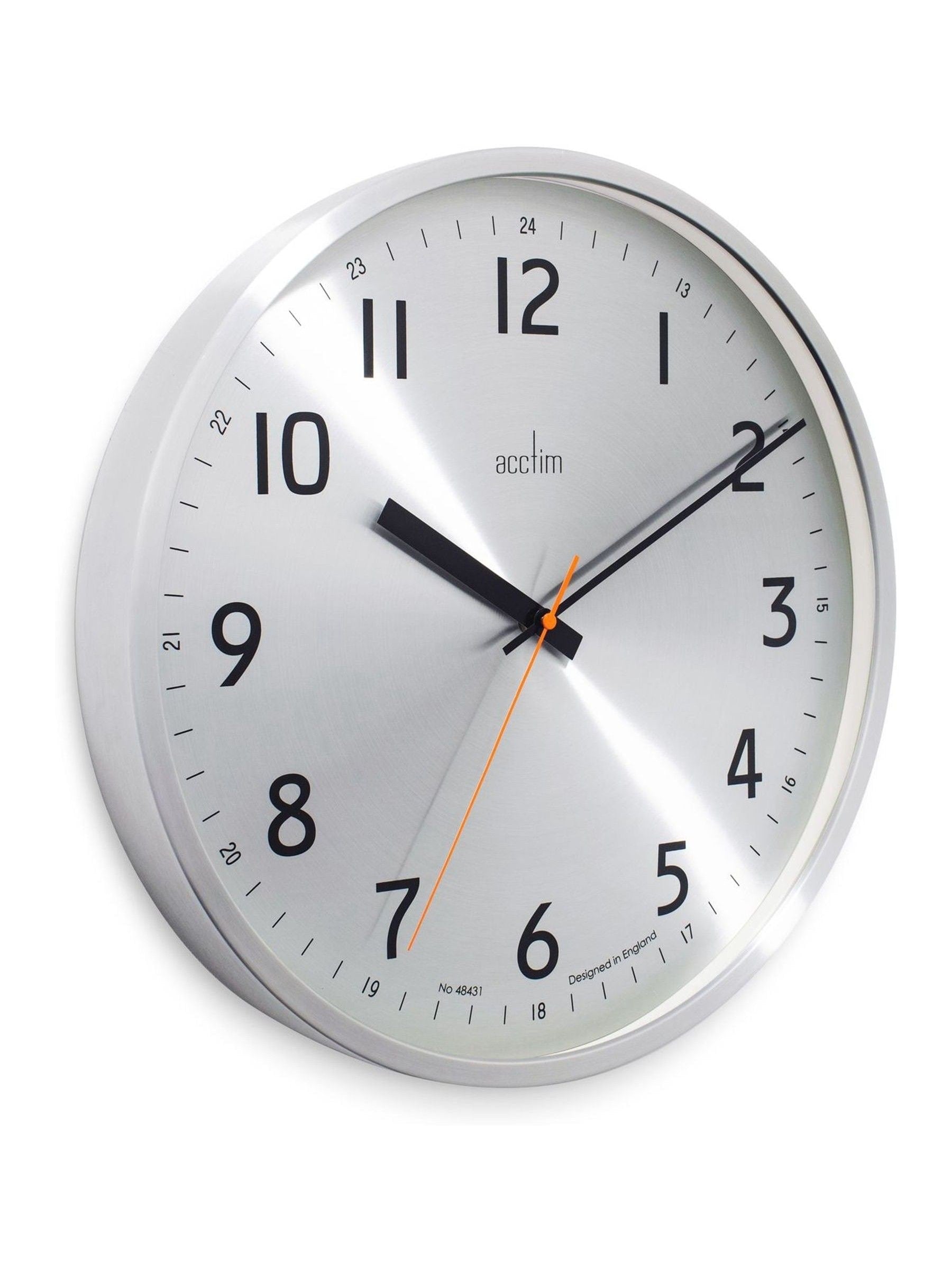 Acctim Klar brushed metal wall clock 40cm (British brand)