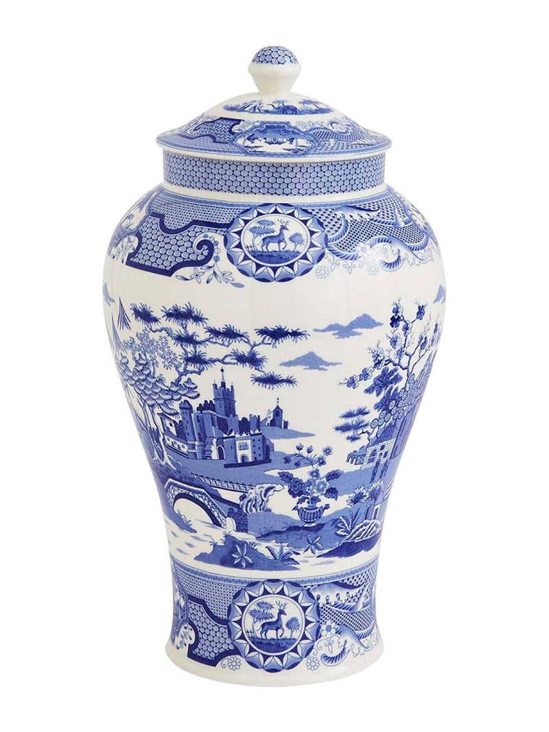 Spode Blue Italian Gothic Castle vase 36cm (British brand)