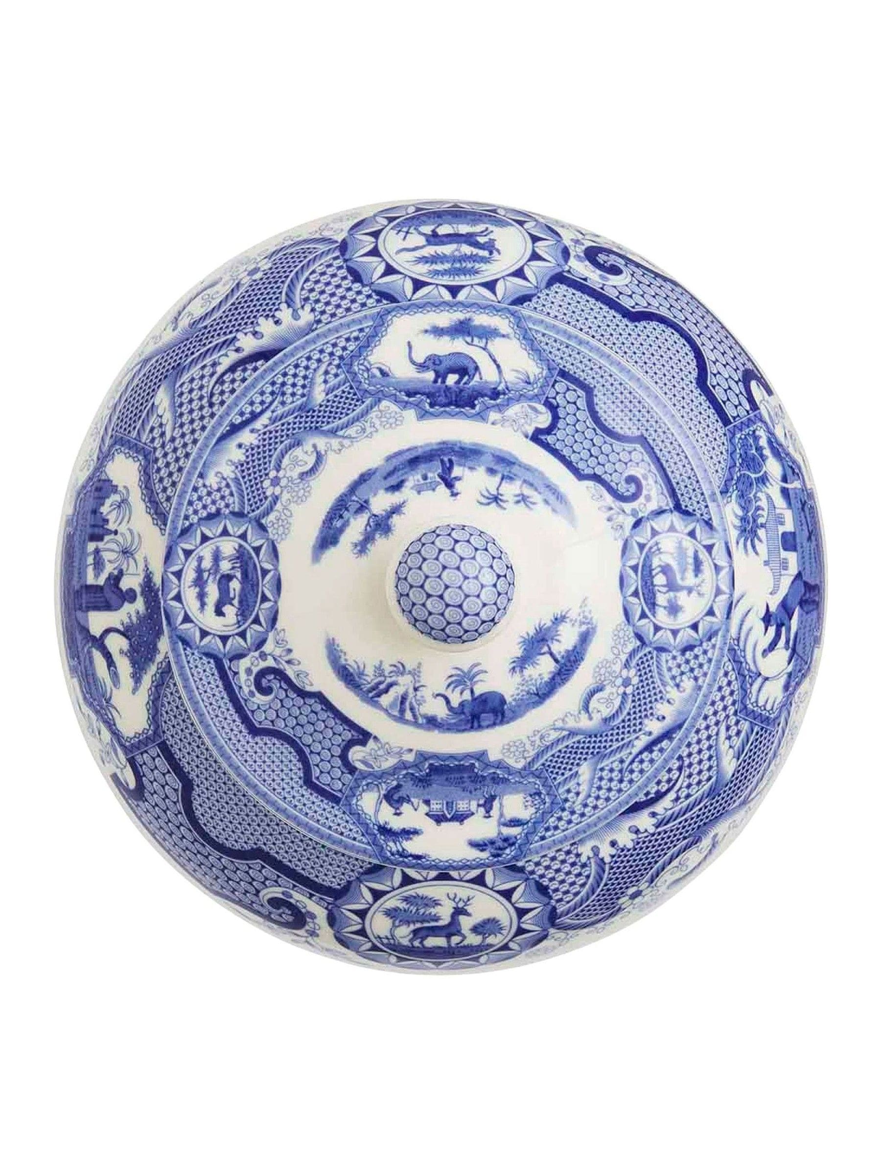 Spode Blue Italian Gothic Castle vase 36cm (British brand)