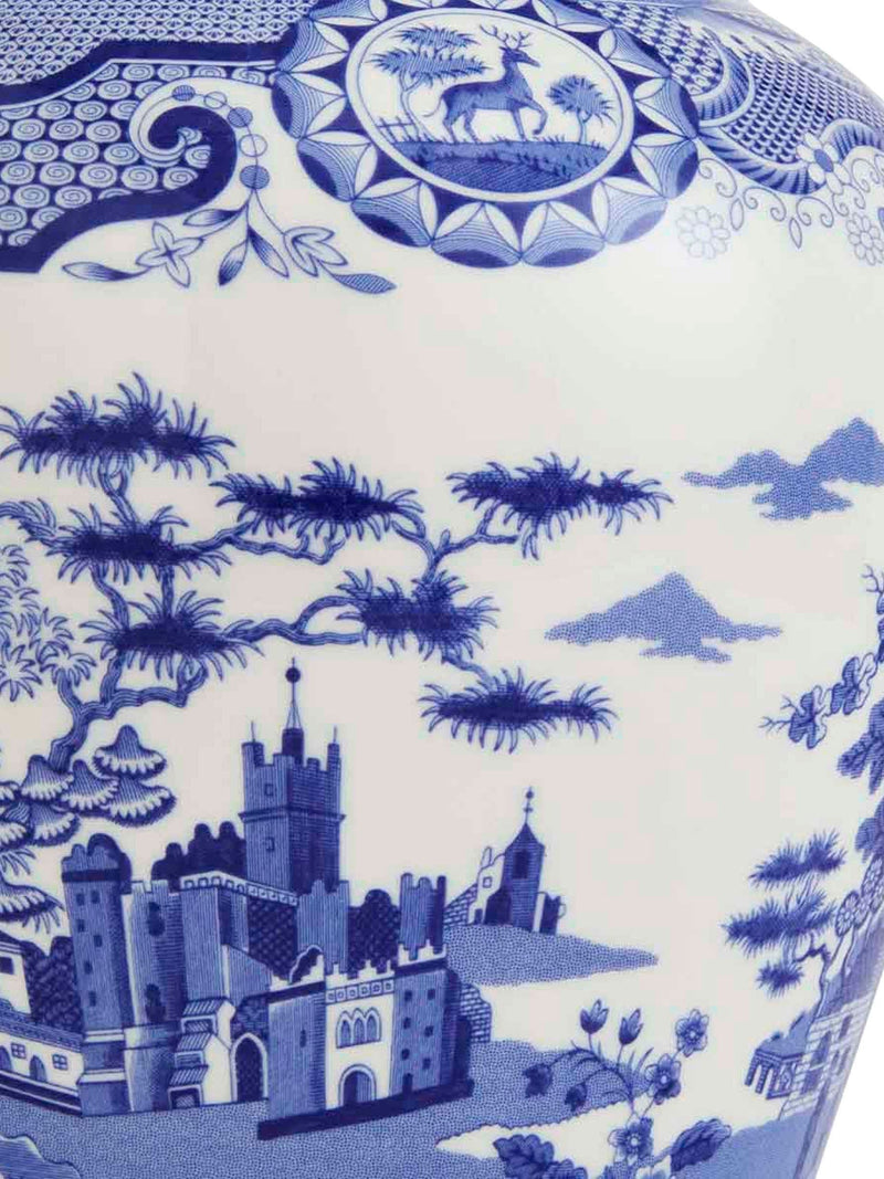Spode Blue Italian Gothic Castle vase 36cm (British brand)