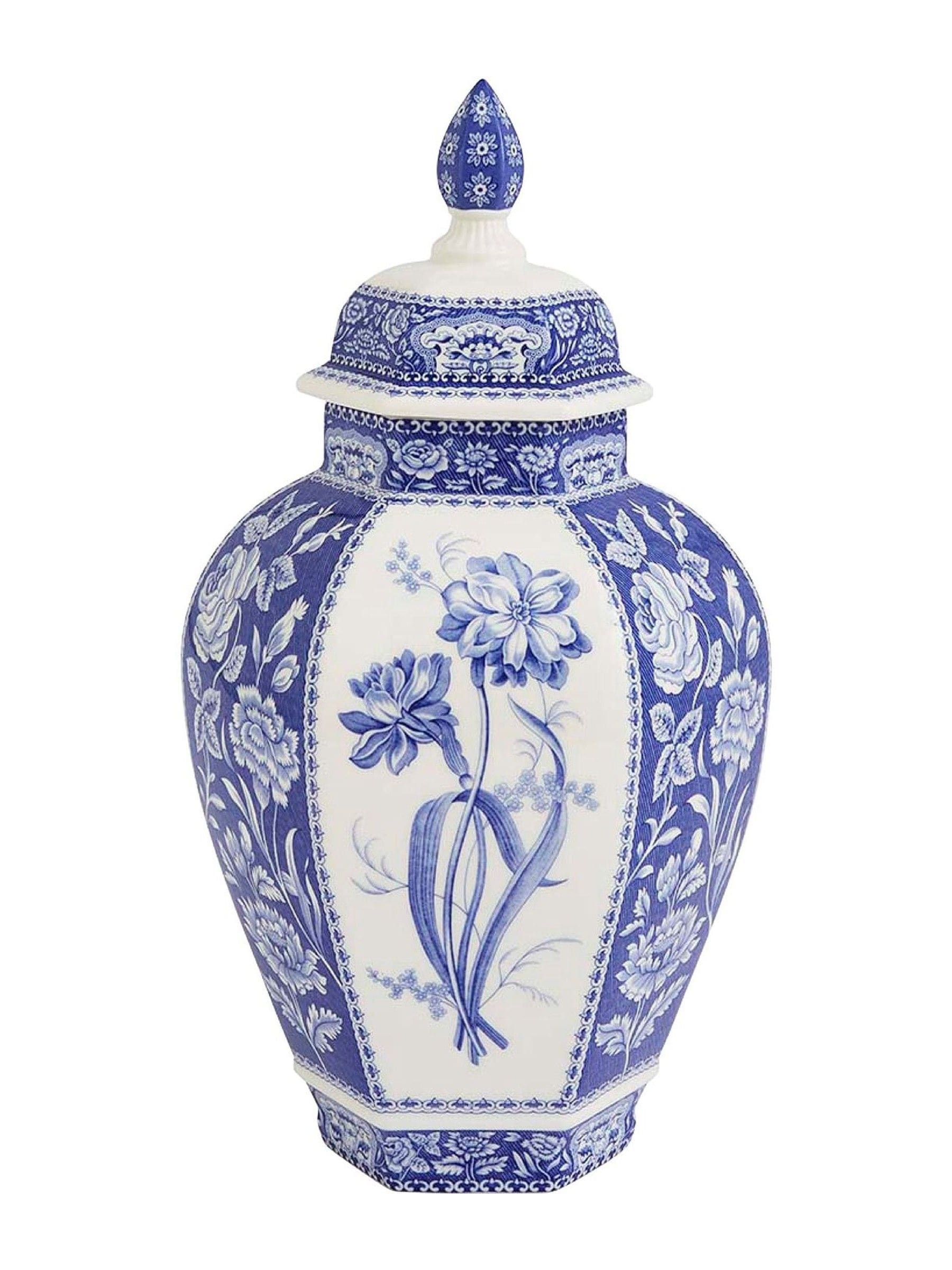 Spode Blue Italian Floral vase 39.5cm, imported from the UK