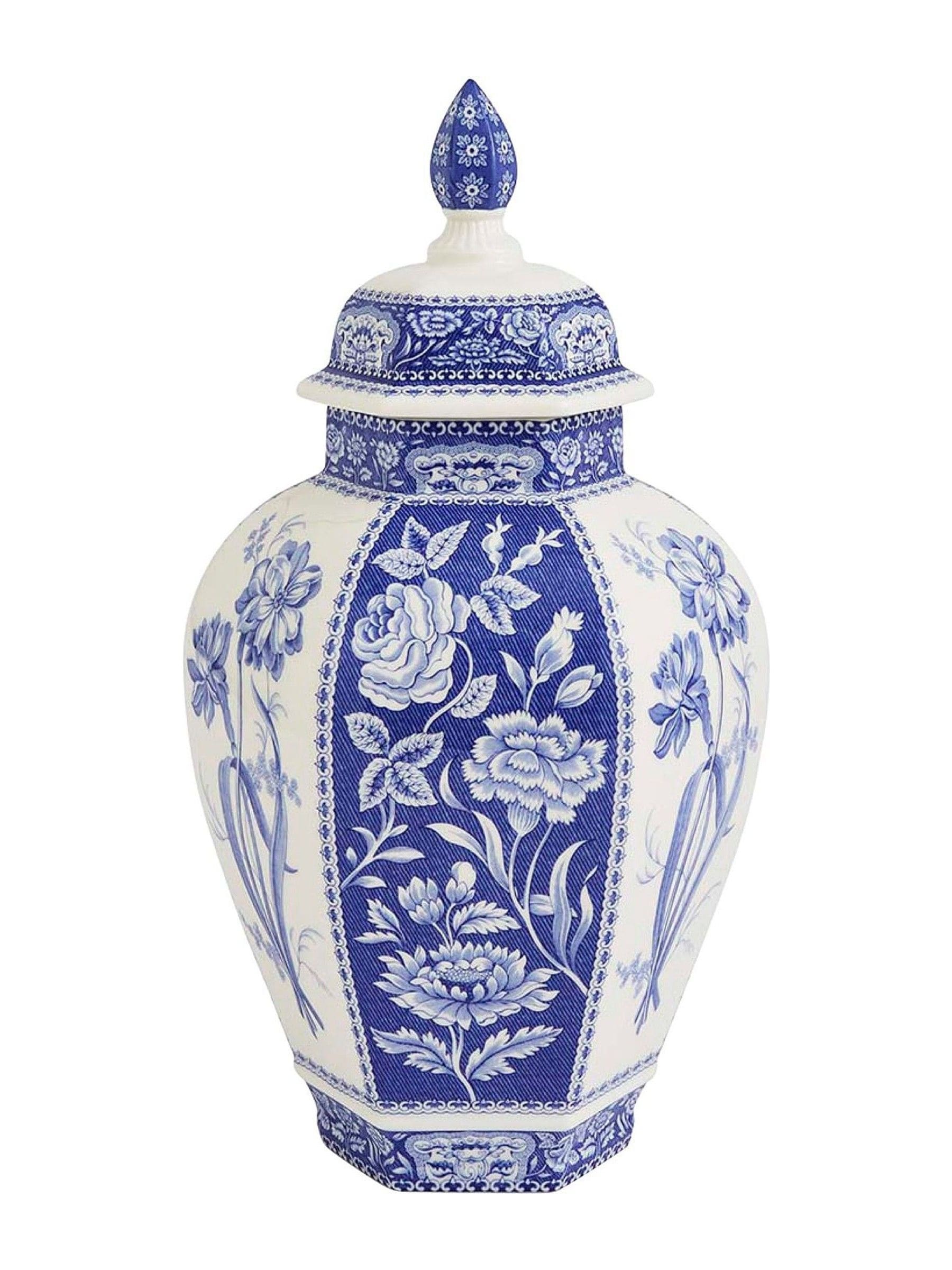 Spode Blue Italian Floral vase 39.5cm, imported from the UK