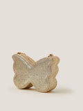 Monsoon gold sequin butterfly bag with rhinestones (British brand)