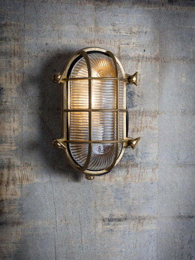 Next Garden Trading Brass Devonport Bulk Head Outdoor Wall Light- Buy online at McGrocer