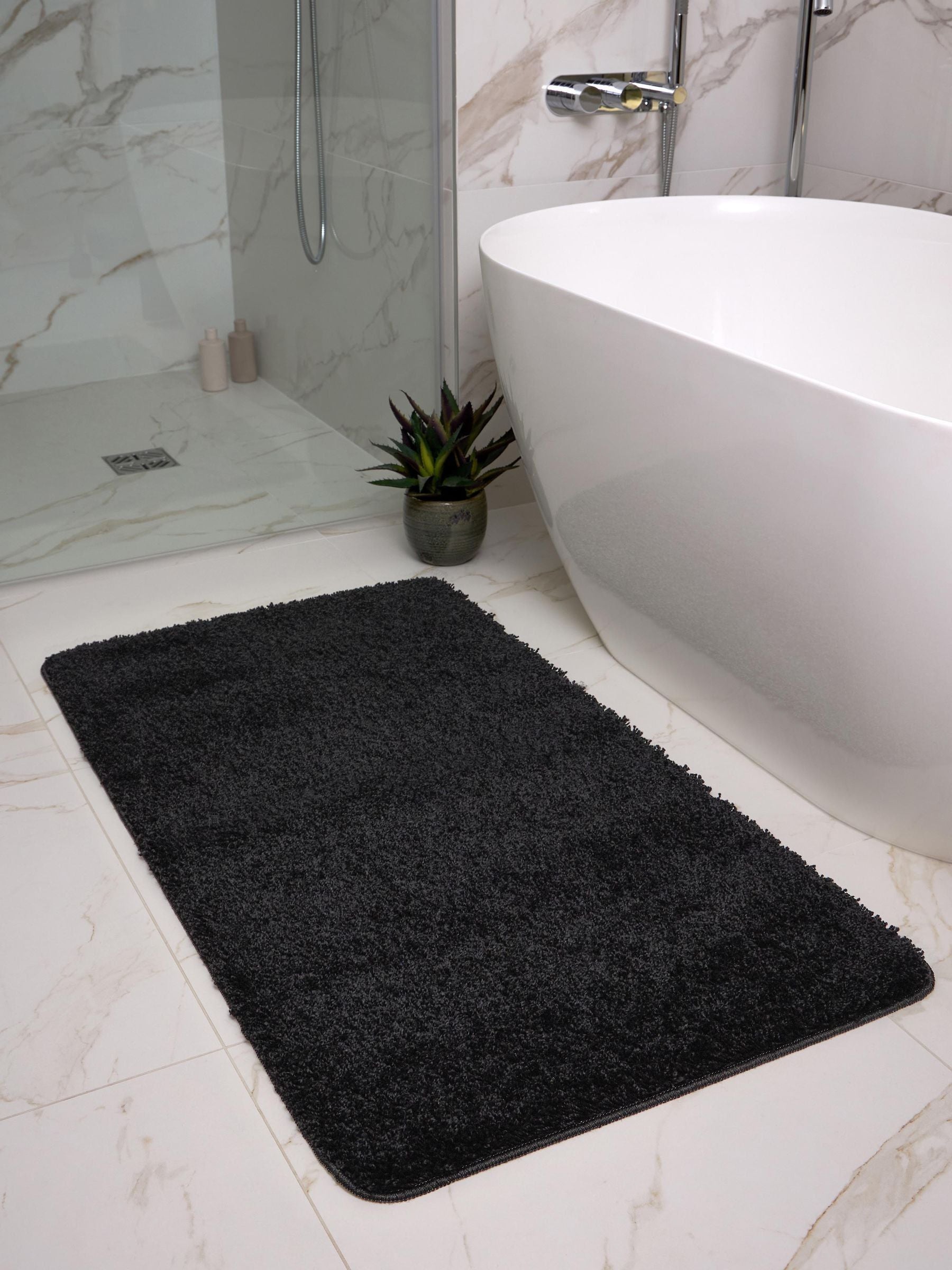 My Rug Beige Shaggy Bathmat Runner 120cm x 67cm