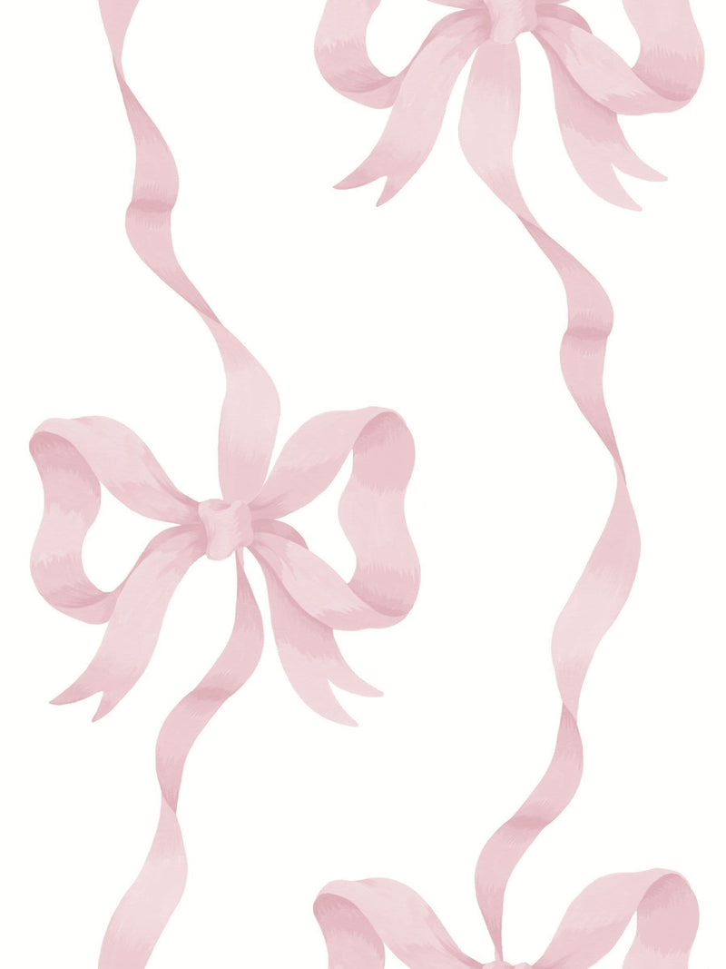 Cath Kidston Pink and Red Ribbon Bow wallpaper 10M, UK version
