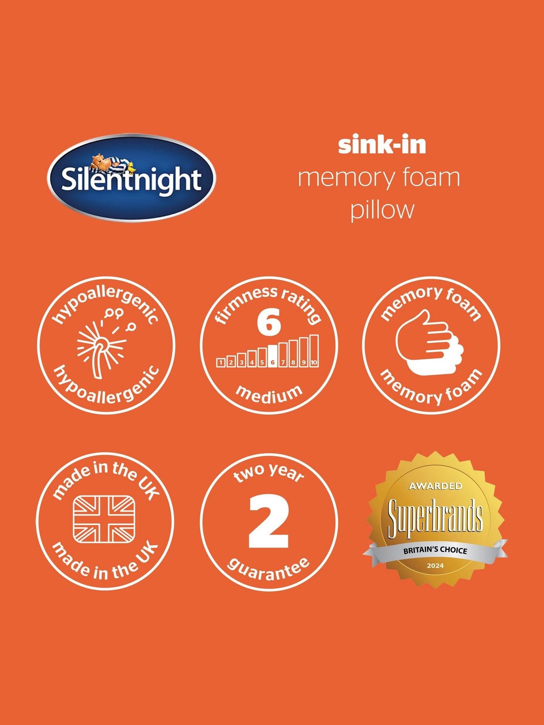 Silentnight 2 pack memory foam pillows (British brand)