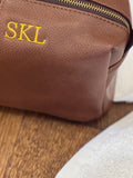 Solesmith monogrammed wash bag, imported from the UK
