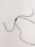 Silver tone beaded cord long necklace (British brand)