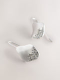 Silver tone pave sparkle drop earrings (British brand)