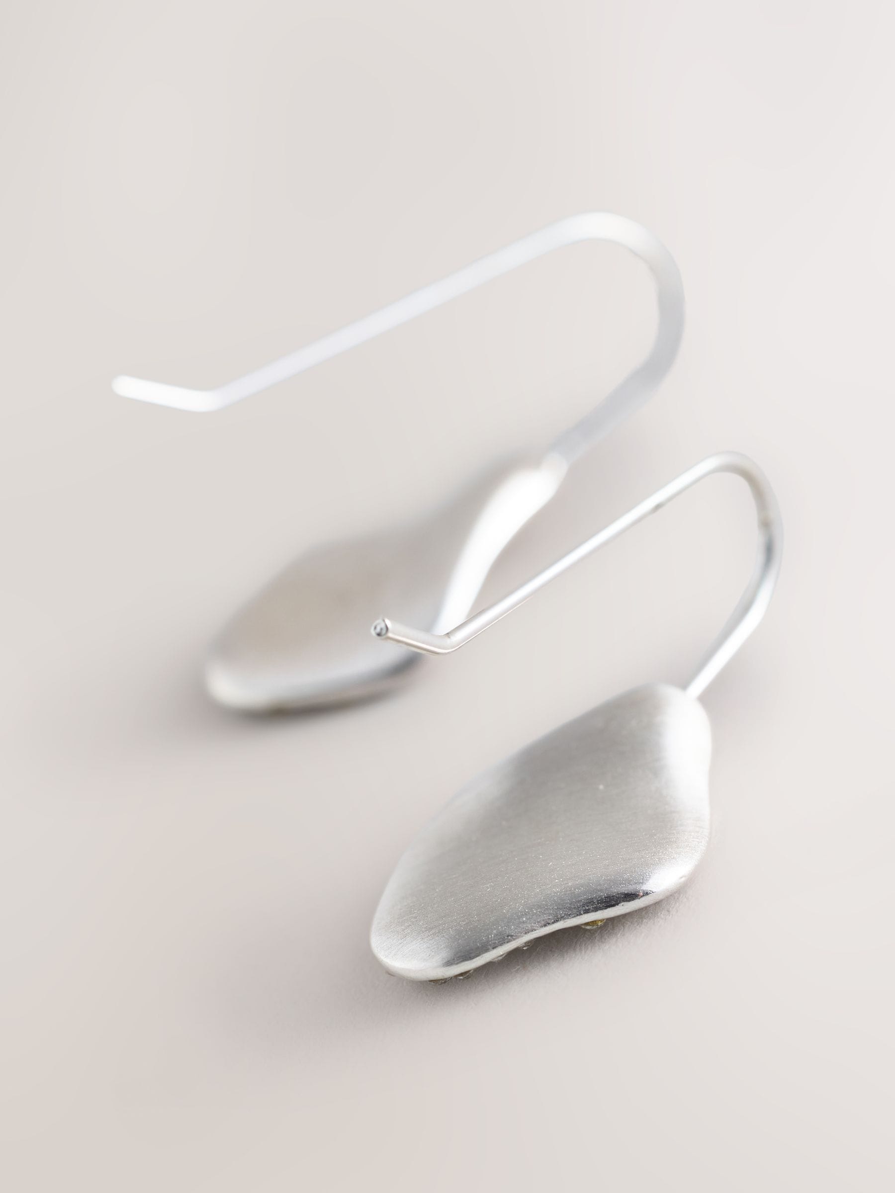Silver tone pave sparkle drop earrings (British brand)