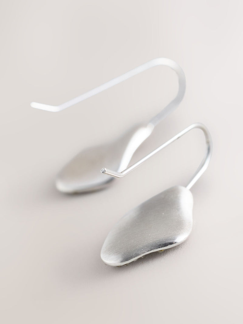 Silver tone pave sparkle drop earrings (British brand)