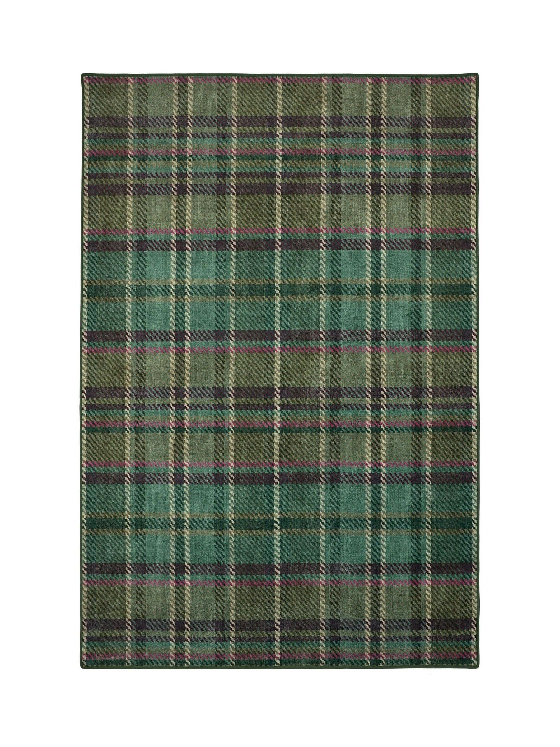Hug Rug Emerald Isla Plaid rug 100% polyester UK version