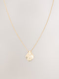 Gold tone organic pendant necklace with recycled metal, UK version