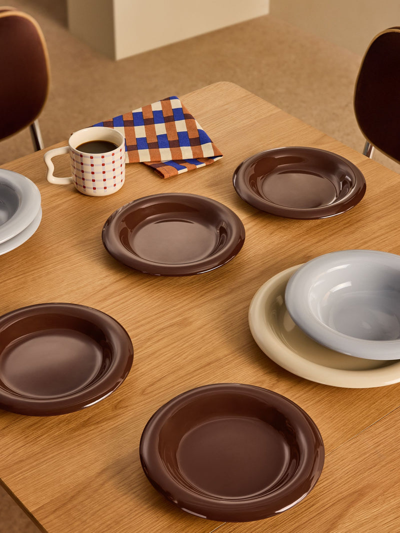 MADE.COM Quell side plates brown stoneware set of 4 - British product