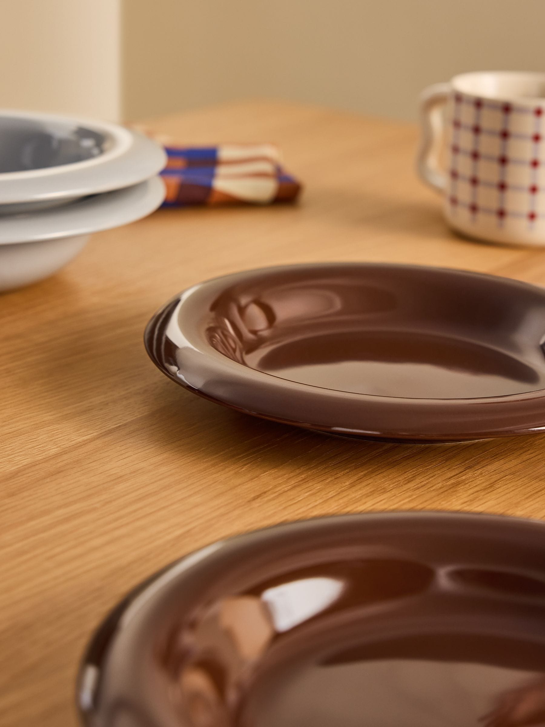MADE.COM Quell side plates brown stoneware set of 4 - British product