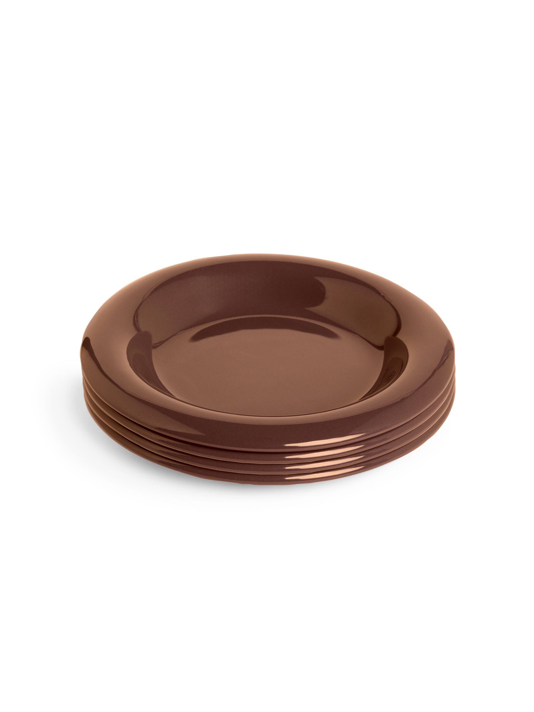 MADE.COM Quell side plates brown stoneware set of 4 - British product