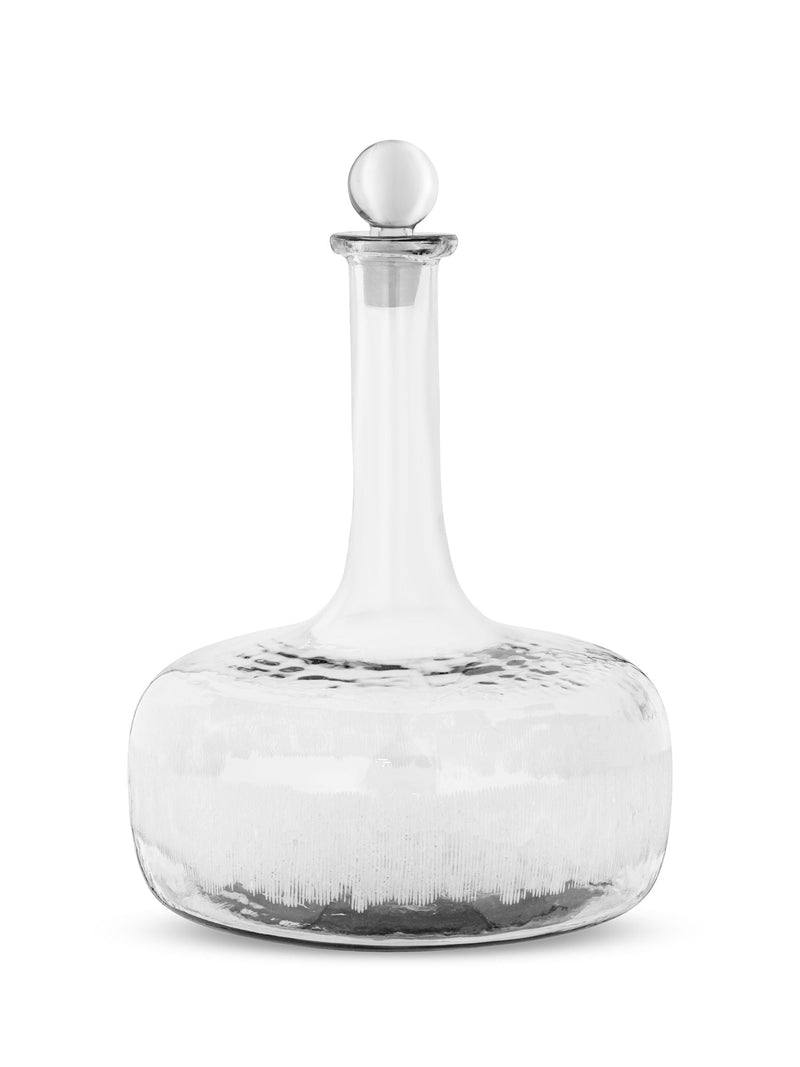 Nkuku clear Anara etched decanter hand-blown glass (British brand)