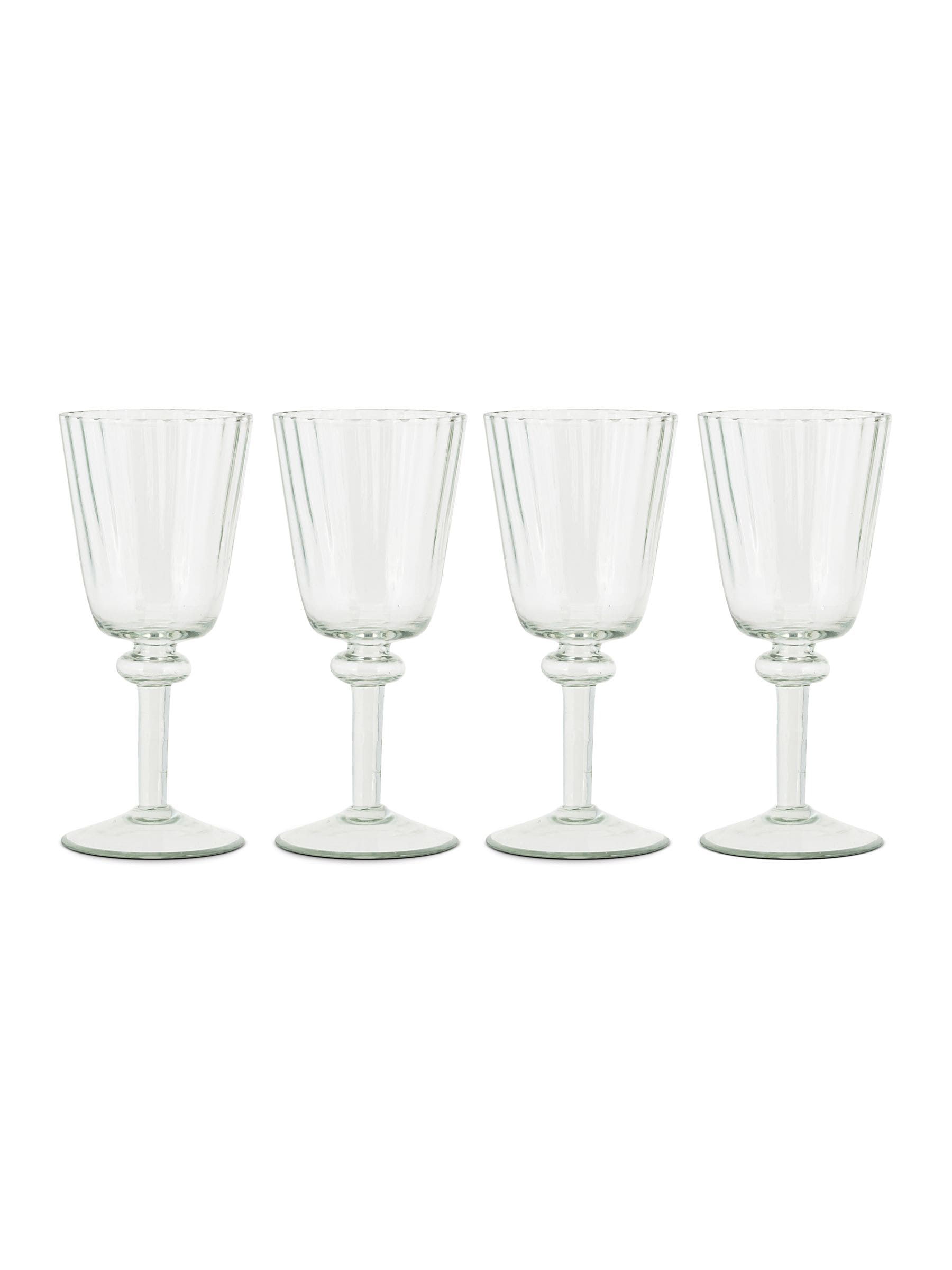 Nkuku clear Minati wine glasses set of 4, 18cm height (British brand)