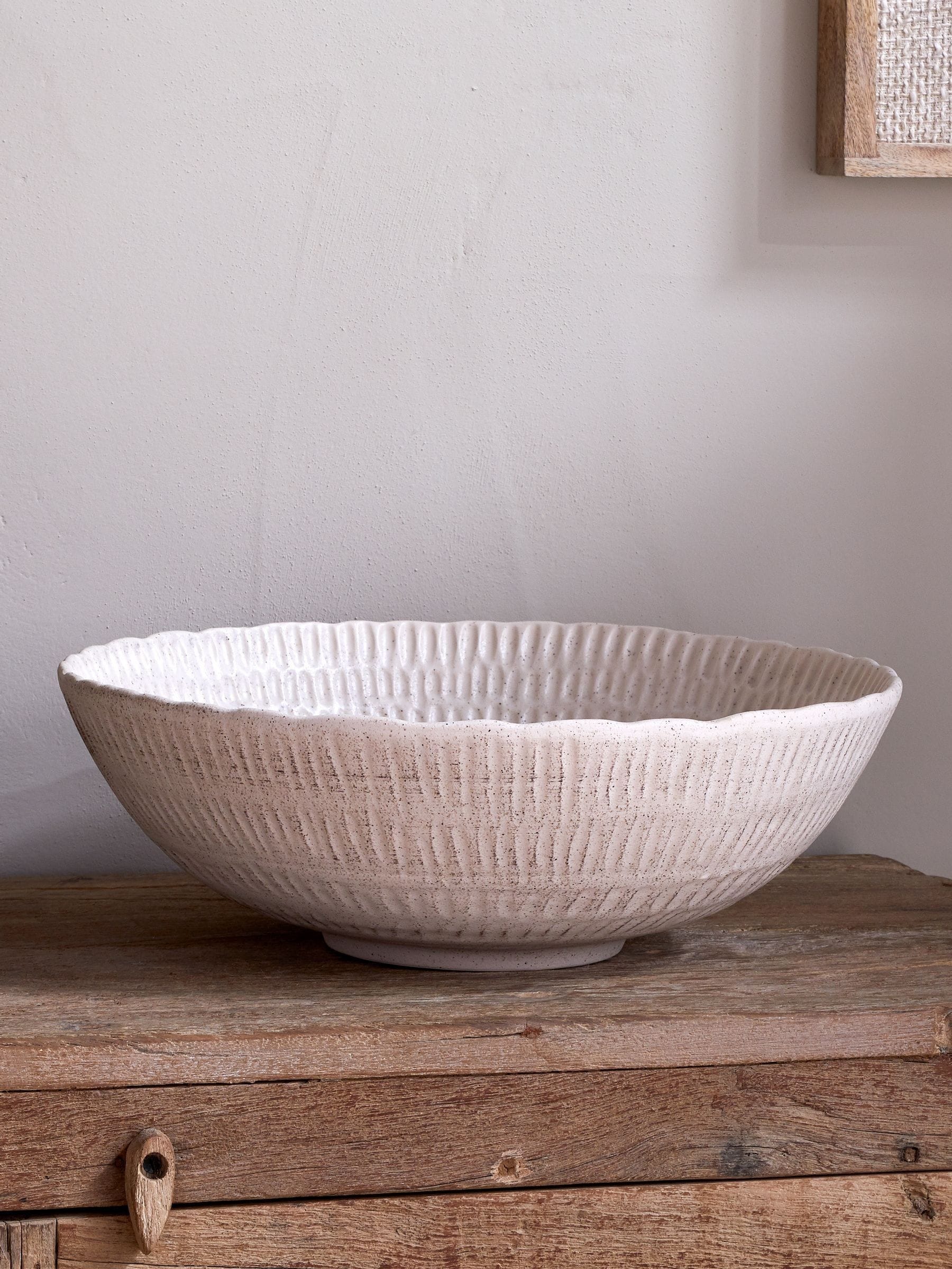 Nkuku Kayanna ceramic decorative bowl, imported from the UK