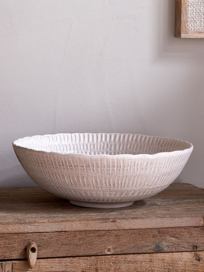 Next Nkuku White Kayanna Ceramic Decorative Bowl- Buy online at McGrocer