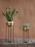 Nkuku antique brass Atsu planter stand, UK version