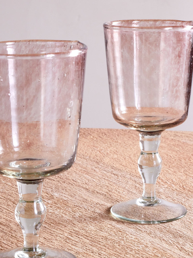 Nkuku set of 4 plum Llanera wine glasses, hand-blown - (British brand)