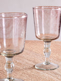Nkuku set of 4 plum Llanera wine glasses, hand-blown - (British brand)