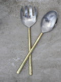 Nkuku brushed gold salad servers, UK version