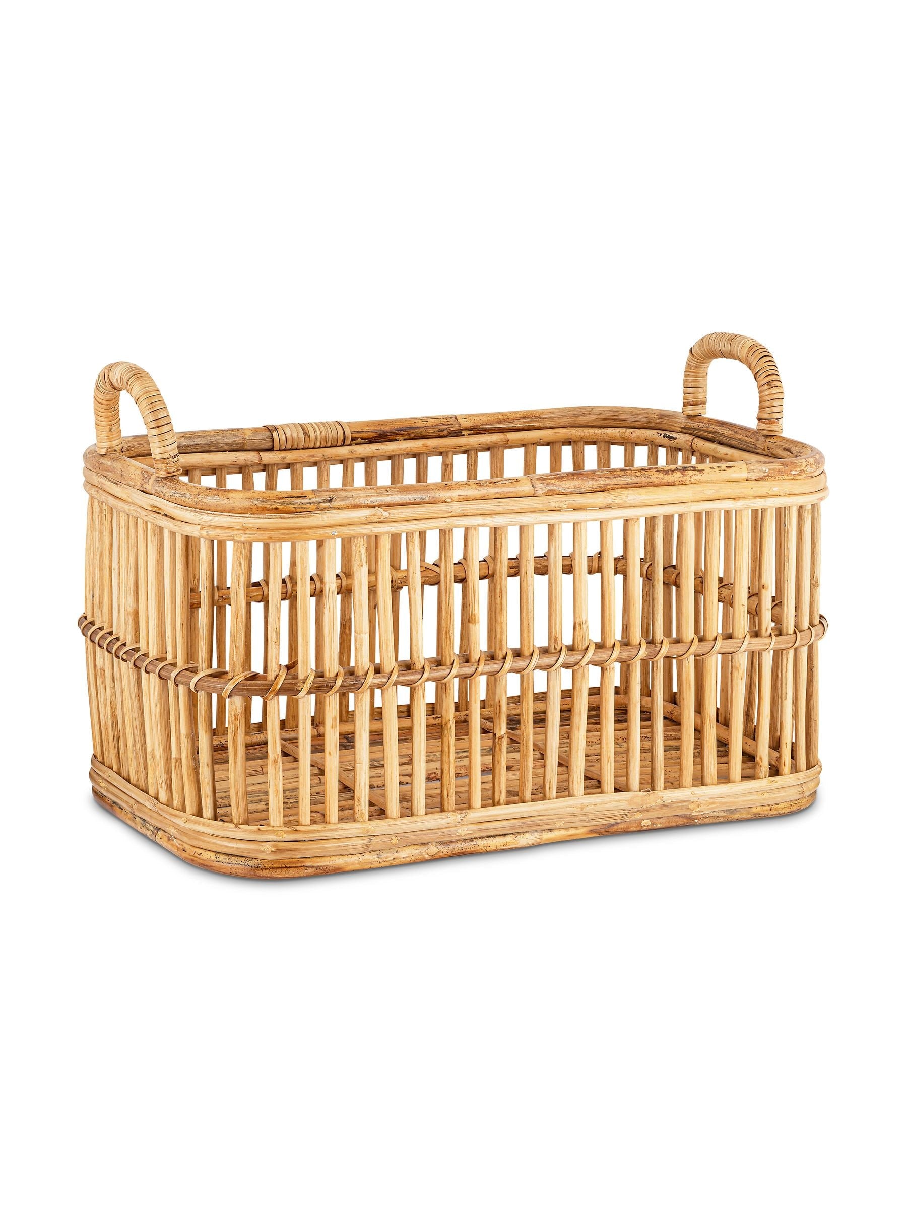 Nkuku Rammi rattan laundry basket 53cm - British product