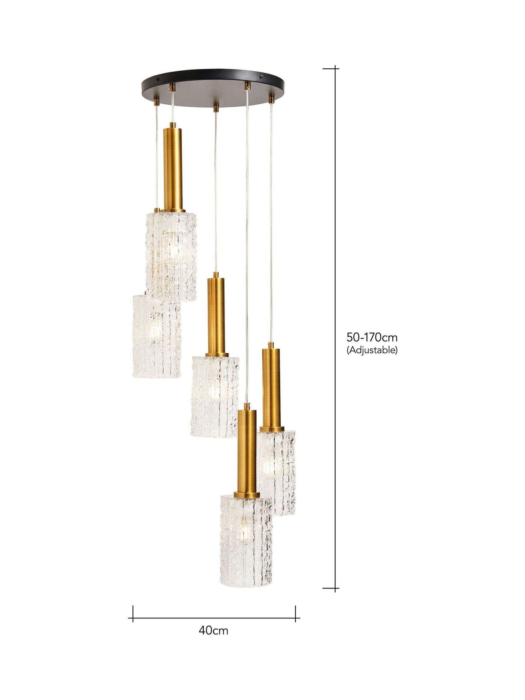 Visconte by BHS Hugo 5 light glass cluster ceiling light, UK version