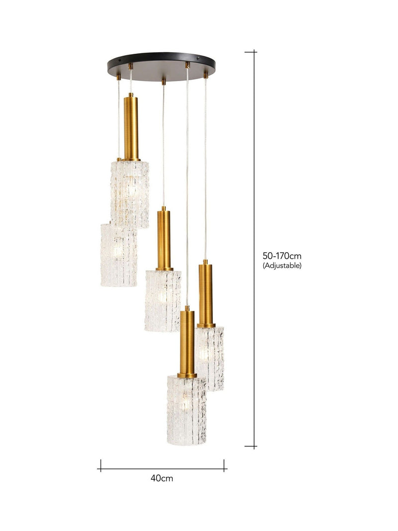Visconte by BHS Hugo 5 light glass cluster ceiling light, UK version