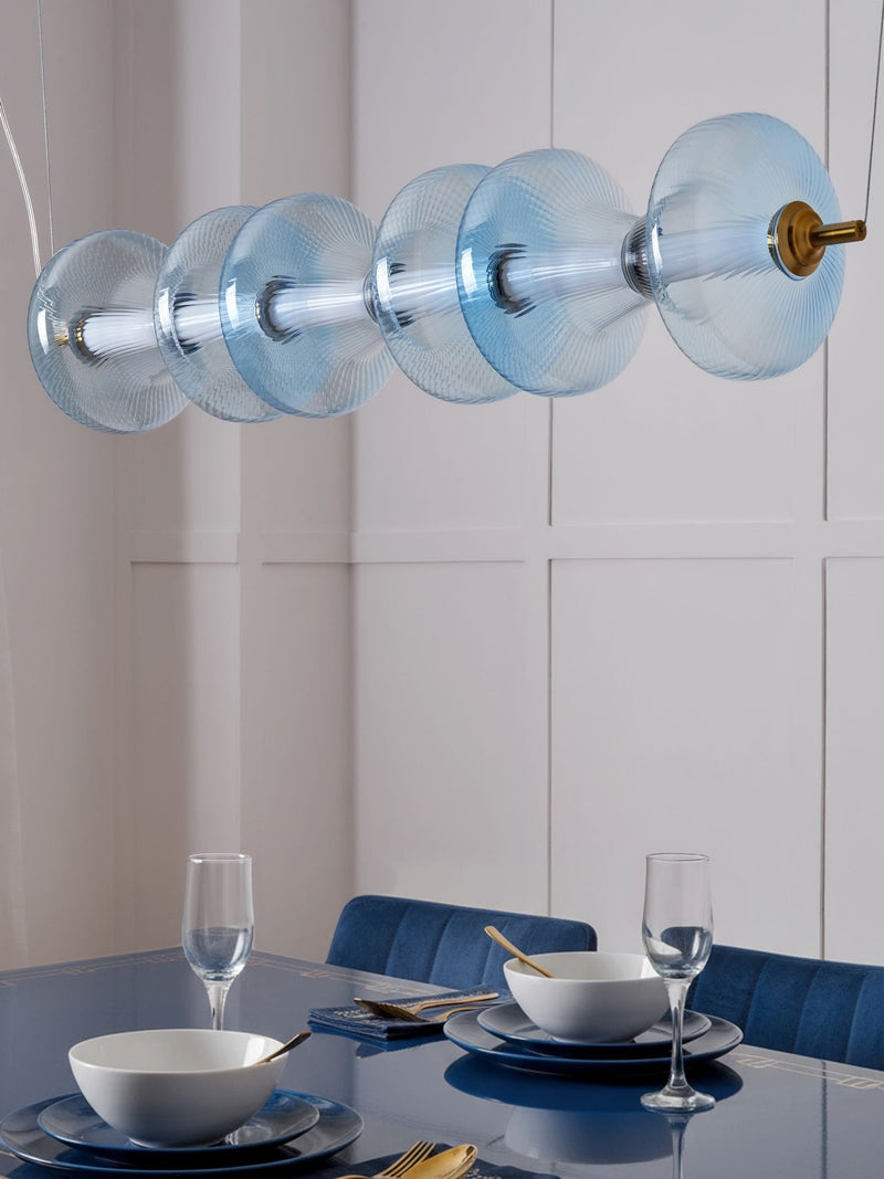 Visconte Elias sky blue 6 LED glass ceiling light (British brand)
