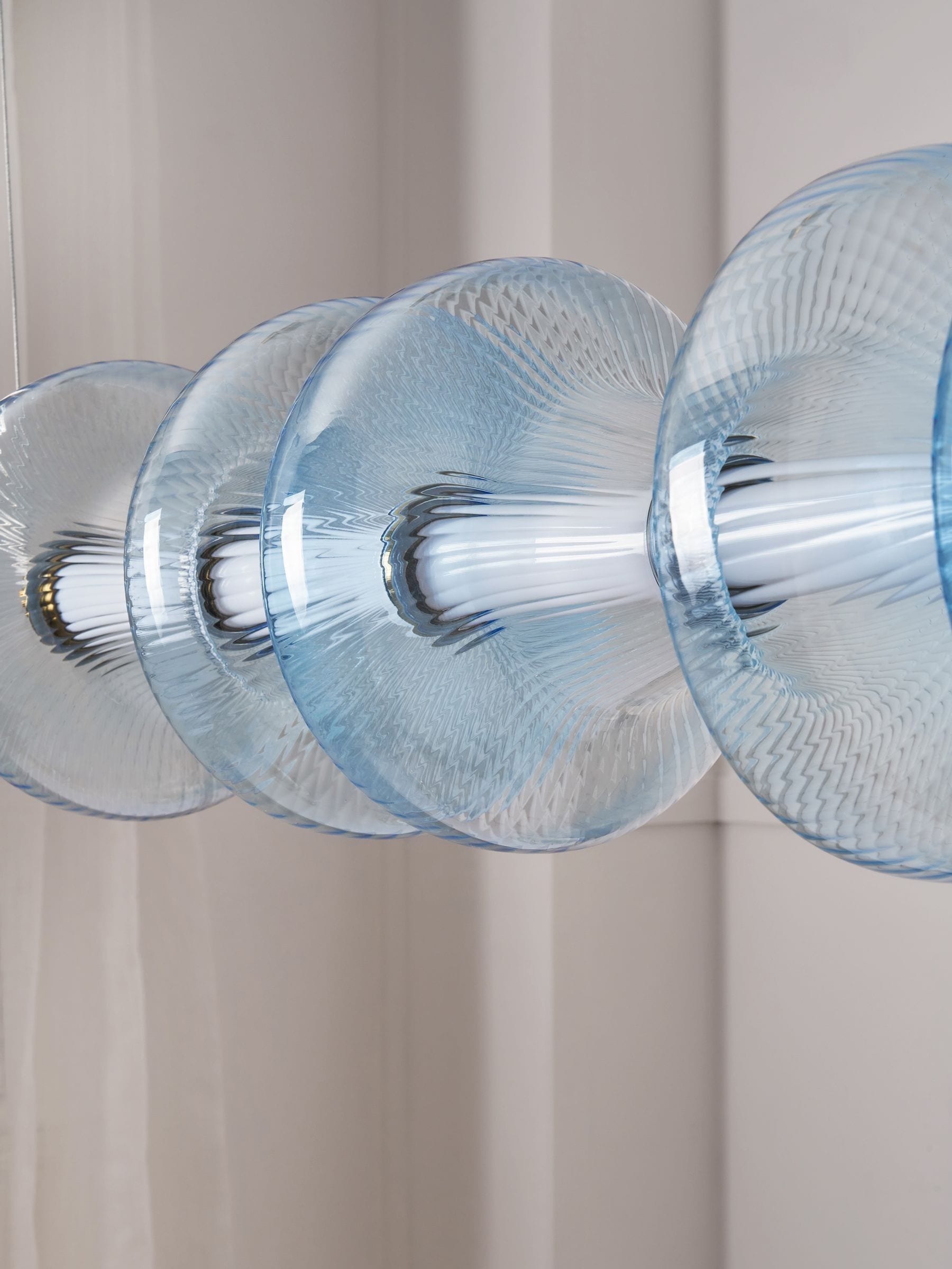 Visconte Elias sky blue 6 LED glass ceiling light (British brand)