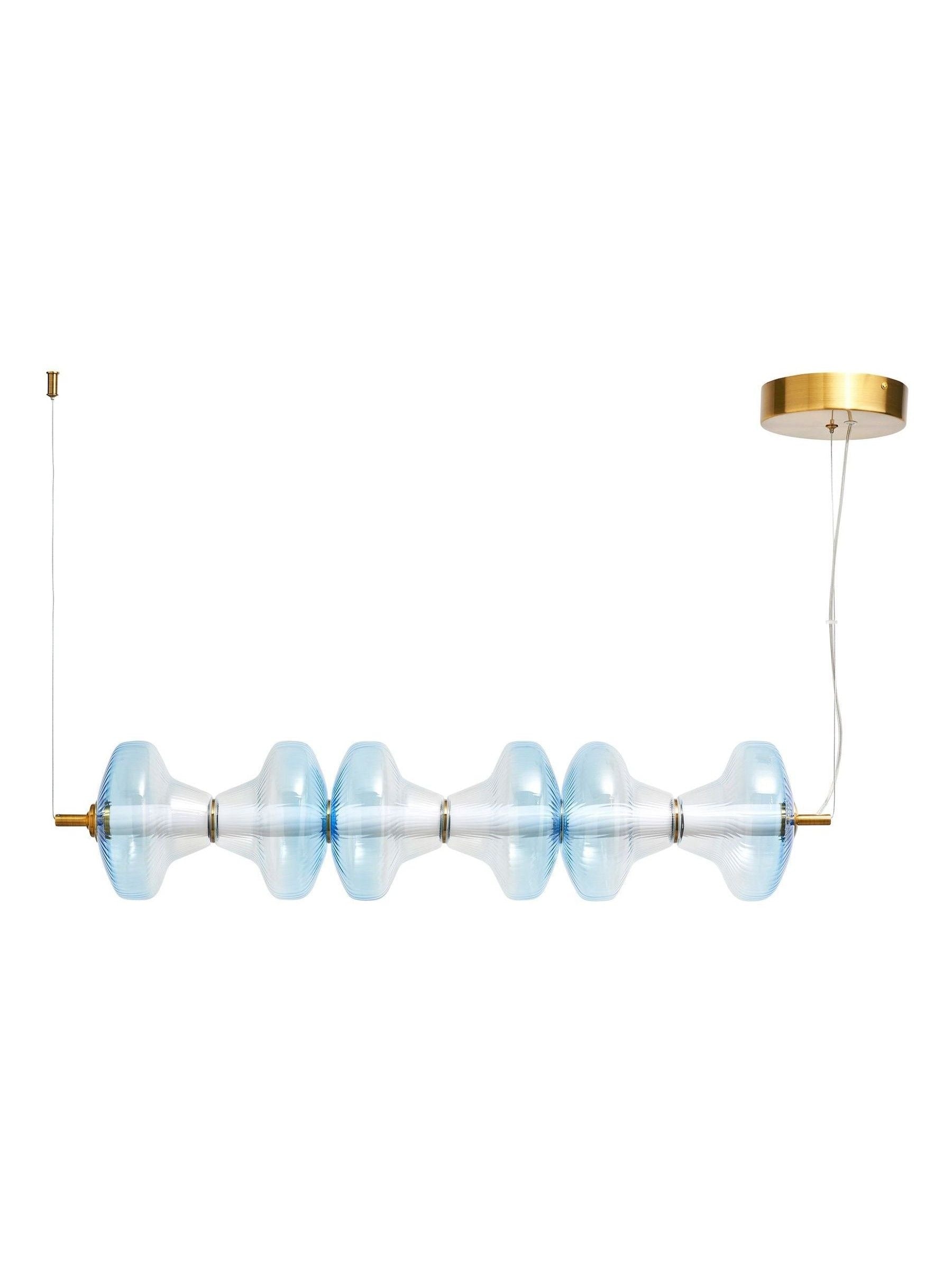 Visconte Elias sky blue 6 LED glass ceiling light (British brand)