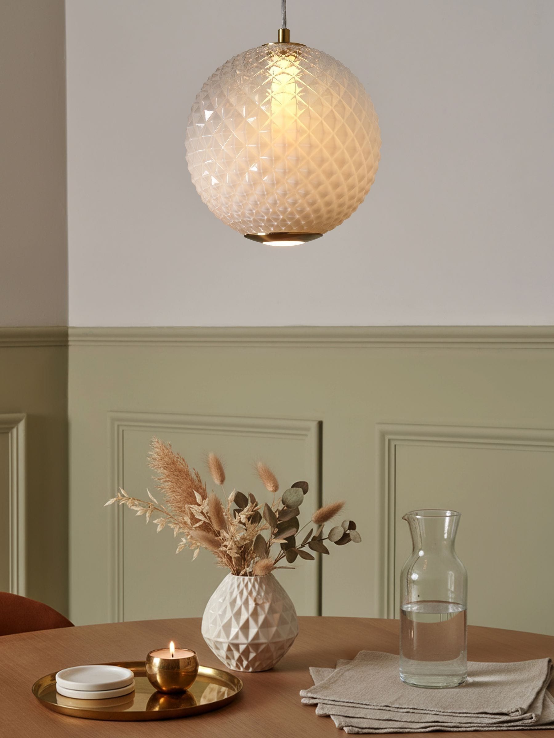 BHS satin brass LED pendant light (British brand)