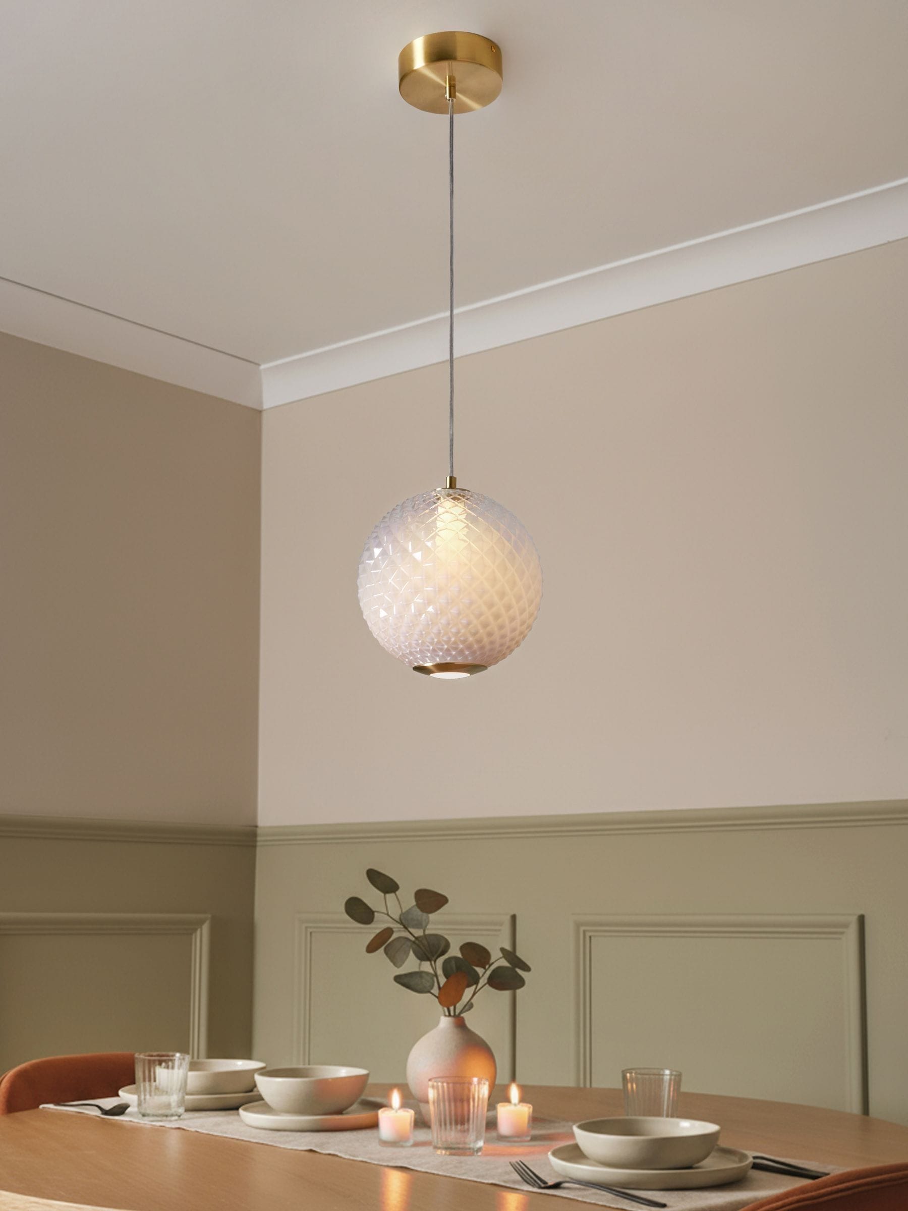 BHS satin brass LED pendant light (British brand)