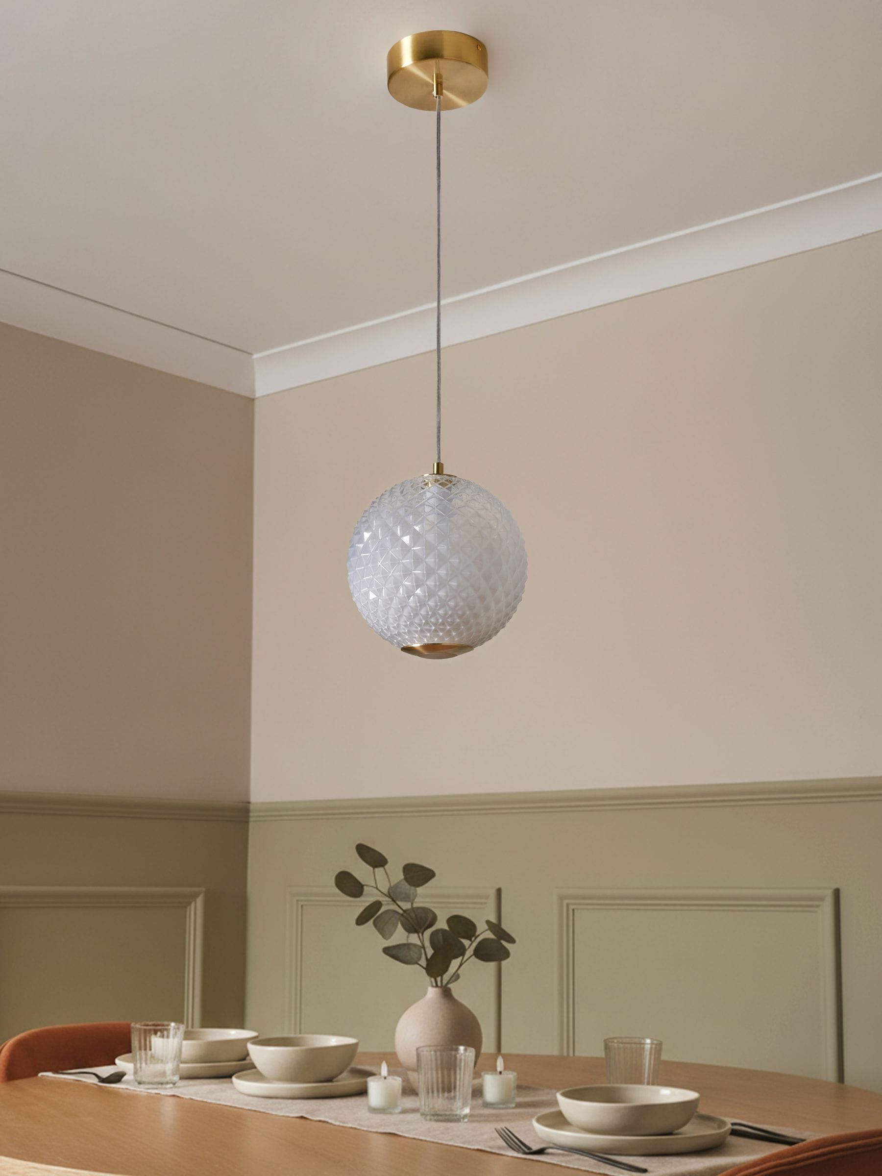 BHS satin brass LED pendant light (British brand)