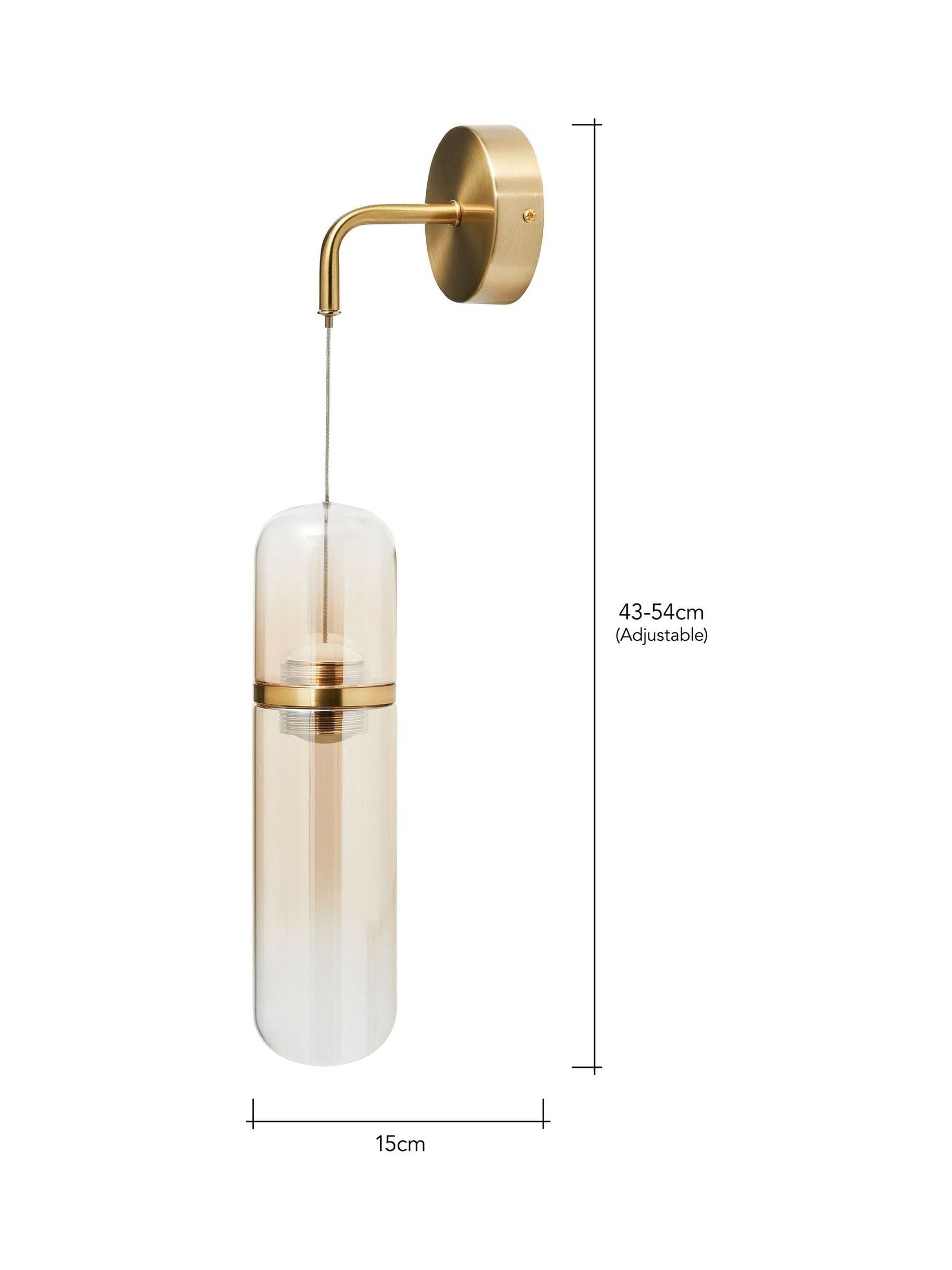 BHS Bjorn LED glass wall lamp with champagne shade (British brand)